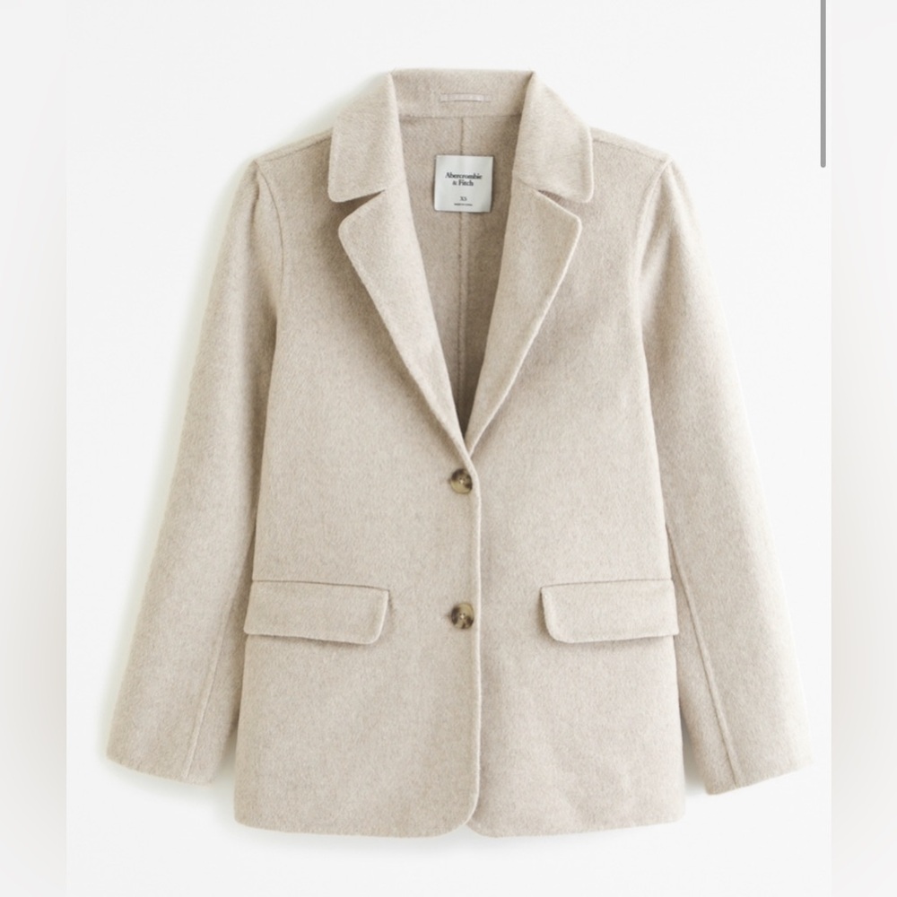 Abercrombie & Fitch Double-Cloth Wool-Blend Blazer Coat